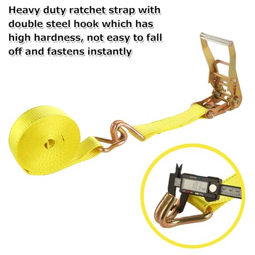 4 Pack 2 Inch Ratchet Straps Heavy Duty 20ft Tie Down Straps Ratchet with Double J Hook (4 Count)