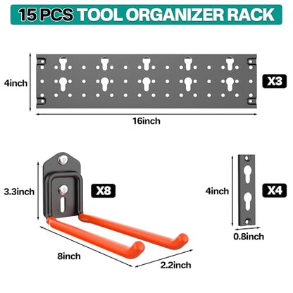 Garage Tool Storage Organizer (15 Count)