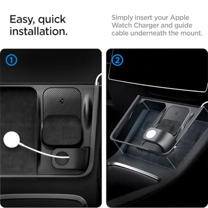 3-in-1 Organizer Mount for Legacy Tesla Model Y 2022-2024 & Model 3 2022-2023 (Watch Charger Not Included) - Uses Tesla Wireless Charging Pad - for iPhone, AirPods, Apple Watch