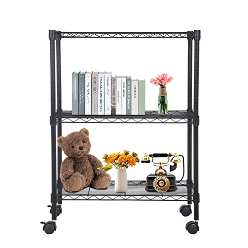 3 Tier Wire Shelf with Wheels
