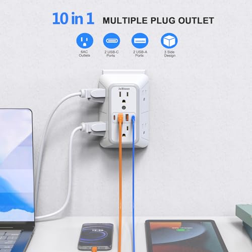 2 Pack Outlet Extender Surge Protector (2 Count)
