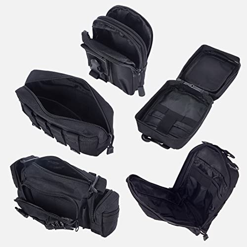Universal Tactical Car Seat Back Organizer Bag Tactical Molle Vehicle Organizers Panel Vehicle Protector Organizers with 5 Detachable Pouches for Car Truck Ford Jeep