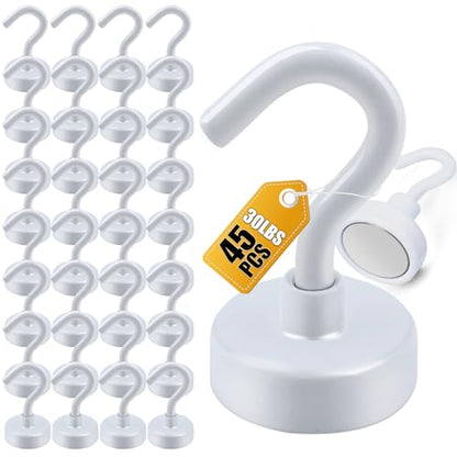 Magnetic Hooks 45pcs 30lbs Cruise Essentials 2026 Magnet Hook White (45 Count)