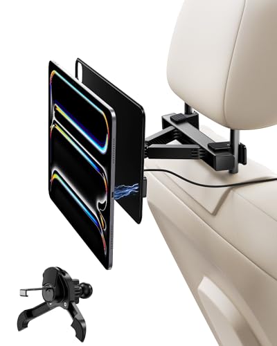 KUXIU Magnetic Wireless Charging Car Headrest Tablet Holder for iPad Pro 11'' M4 [2024]Only