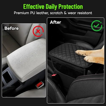 Car Center Console Cover with 6 Storage Pockets
