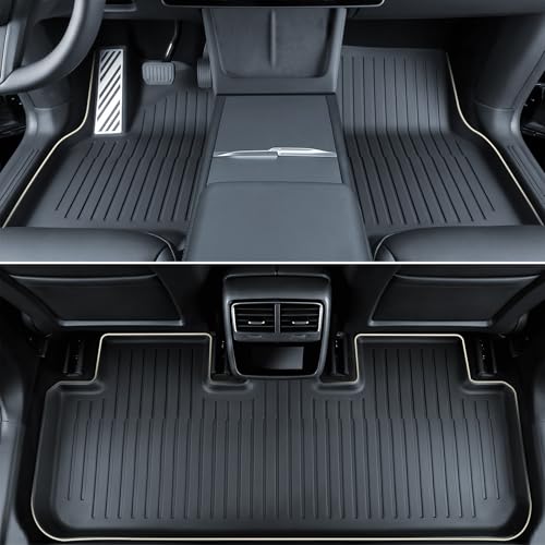 TPE Floor Mats fit for Tesla Model Y Juniper 2026 2025 All Weather TPE Cargo Liner Cargo Trunk Accessories and Cargo Trunk Mats Front Rear Cargo Mat Full Set