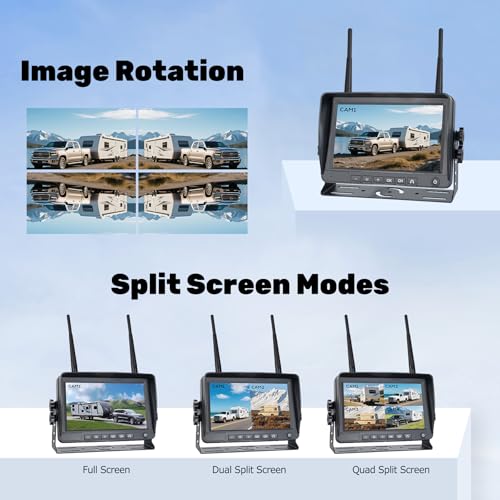 1080P 7" Magnetic Wireless RV Backup Camera System (4 Count)