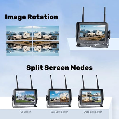 1080P 7" Magnetic Wireless RV Backup Camera System (4 Count)