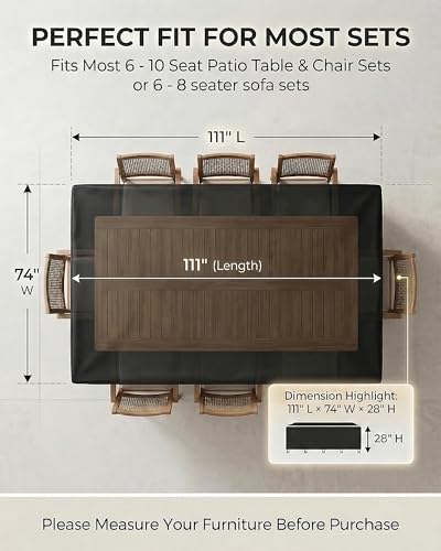Outdoor Patio Furniture Cover Rectangular