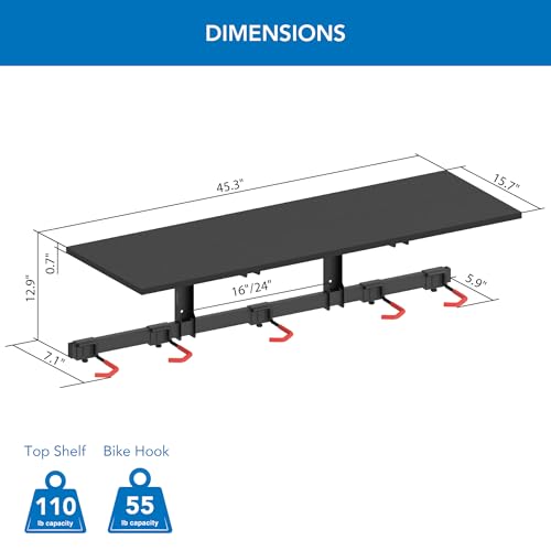 WheelsUp Bike Storage Rack with Shelf