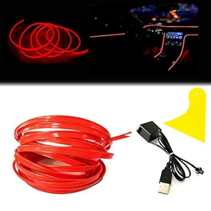 El Wire Red Interior Car LED Strip Lights