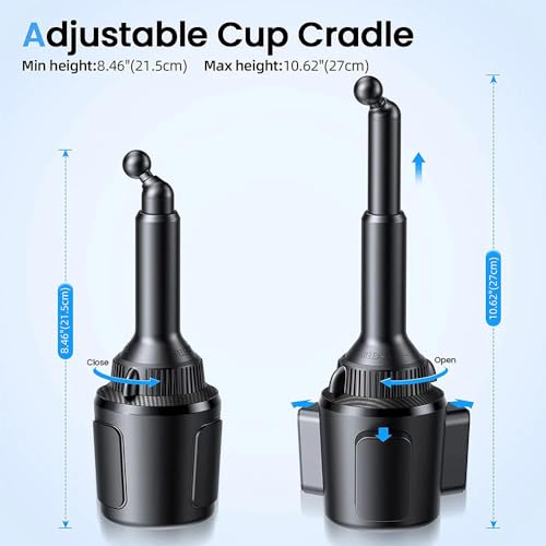 15W Qi Fast Wireless Car Charger Solid Cup Holder Phone Mount