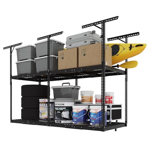 3x8 2 Tier Overhead Ceiling Garage Storage Rack