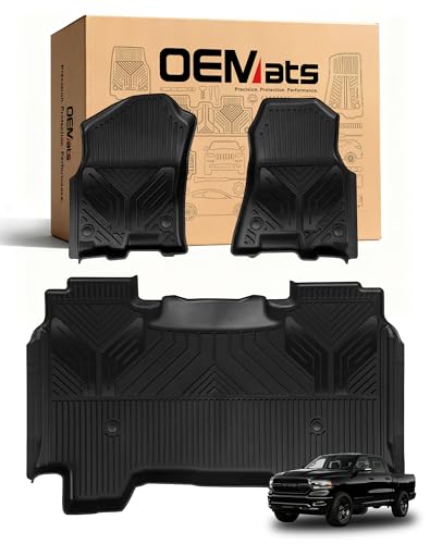 Premium Color TPE Floor Mats for Ram 1500 Crew Cab 2019