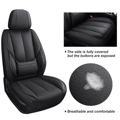Black Car Seat Cover with Lumbar Support