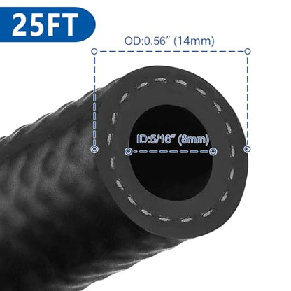 5 16" ID Fuel Hose Line Push Lock NBR Rubber SAE 30R7 300PSI 25ft (25 Foot)