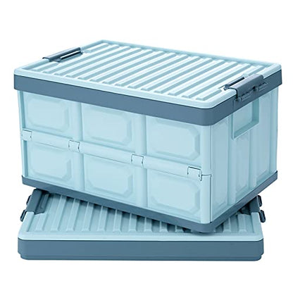Blue Folding Plastic Stackable Utility Crates 2 (2 Count)