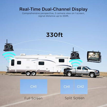 2 Magnetic Wireless Backup Camera with 7'' HD 1080P DVR Monitor System