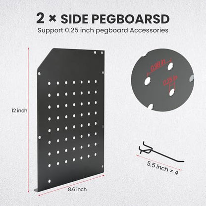 2-in-1 Power Tool Organizer Wall Mount, 3-Layer Tool Rack, Black