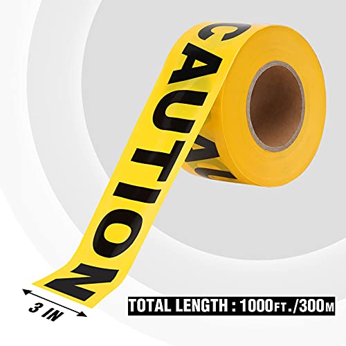 2 Pack Yellow Caution Tape Roll (2000 Foot)