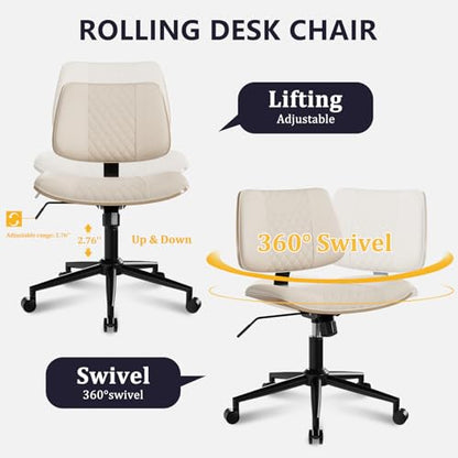Modern Armless Office Chair with Wheels