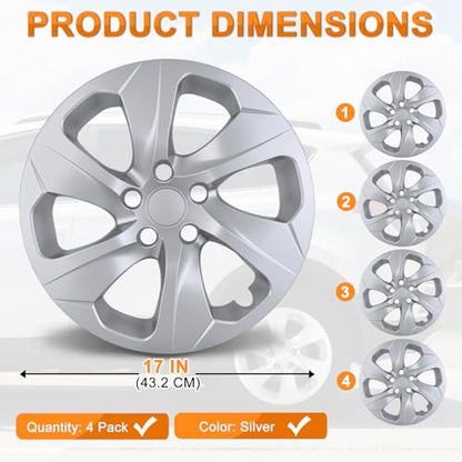 Wheel Cover Hubcaps 17 Inch Compatible for Toyota RAV4 2019 2020 2021 2022 2023 2024 2025 Hub Caps 17 inch Set of 4 Rim Covers Protector Wheel Replacement 42602 (4 Count)