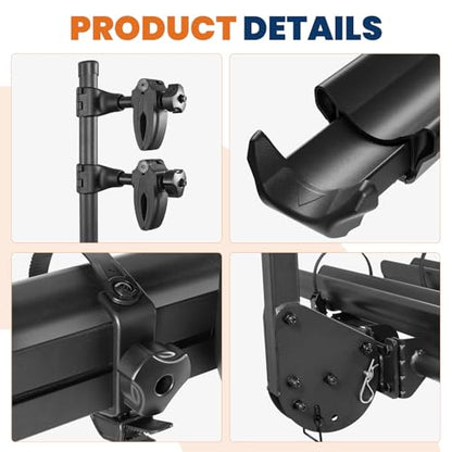 Aluminum 2 EBikes Rack Foldable 2'' Hitch Mounted Carrier Racks w