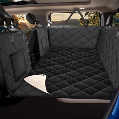 XL Hard Bottom Dog Back Seat Cover for Crew Cab Trucks with Blanket