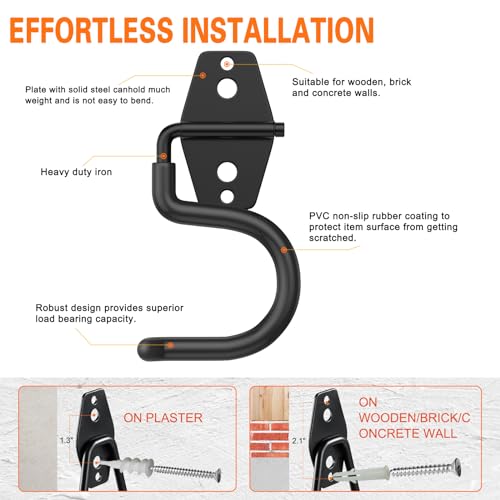 6 Pack Metal Garage Hooks