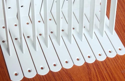 20 Pack L8 x H 6" White Heavy Duty Shelf Brackets with Screws Metal Shelf Brackets Shelf Support Angle Brackets for Shelves L Brackets Heavy Duty Floating Shelf (20 Count)