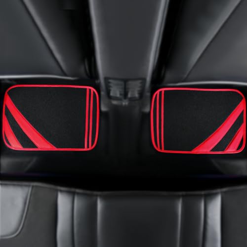 Red Edge Leather Car Floor Mats