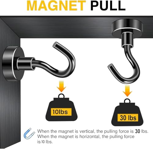 Magnetic Hooks 45pcs 30lbs Cruise Essentials 2026 Magnet Hook Black