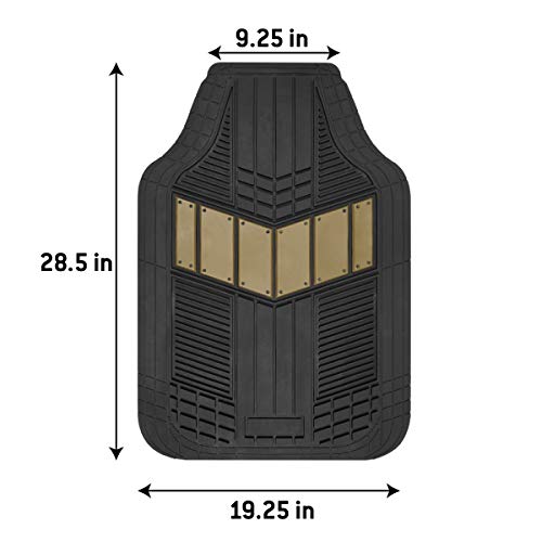 Beige Heavy Duty Front & Rear Rubber Floor Mats Universal Liners for Car SUV Van & Truck