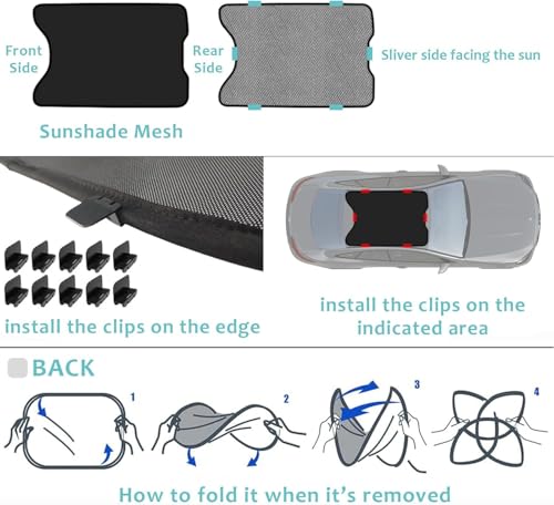 Foldable Roof Sunshade Compatible with Mustang Mach