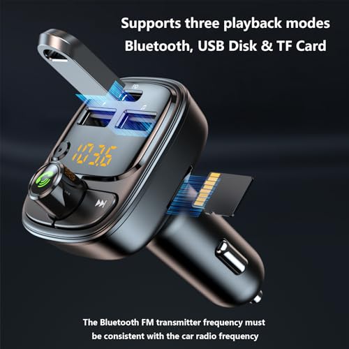 Bluetooth 5.3 FM Transmitter Car Adapter