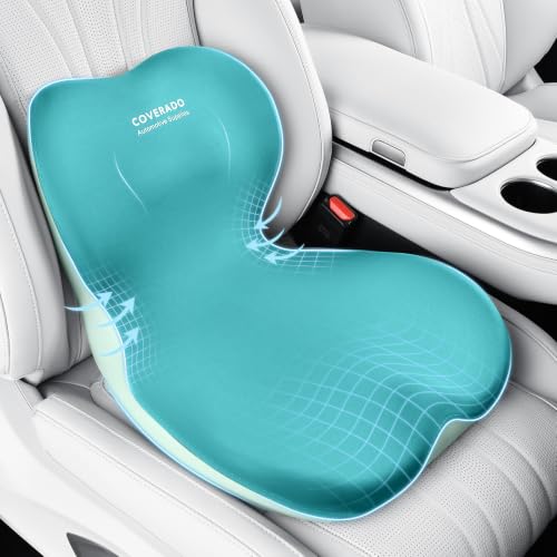 Car Seat Cushion and Lumbar Support Pillow One Piece