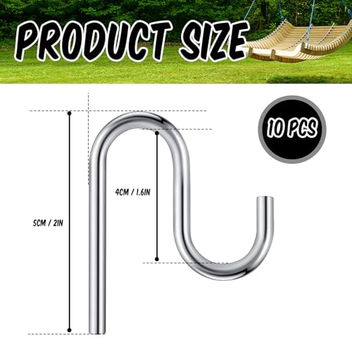 10 Pcs 2'' Long Shed Hooks Shed Accessories Without Drilling Hole for Hanging Heavy Duty Individual Utility Hooks Universal Wall Mounted J Utility Hangers for Tools Shovels Rakes (10 Count)