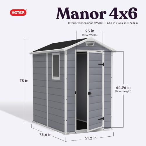 Manor 4x6 Resin Outdoor Storage Shed Kit
