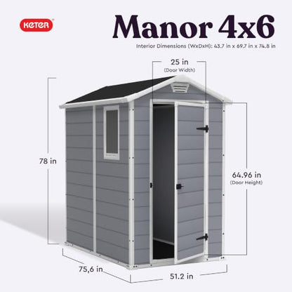 Manor 4x6 Resin Outdoor Storage Shed Kit