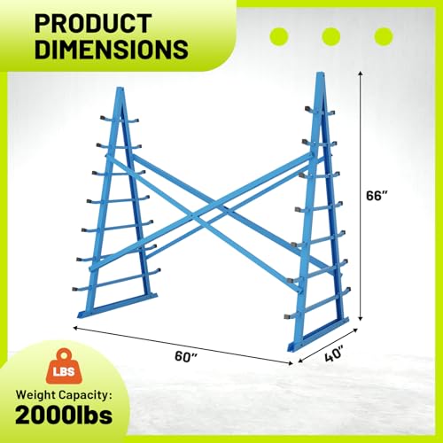 7 Tier Horizontal Lumber Storage Rack with Adjustable Arm