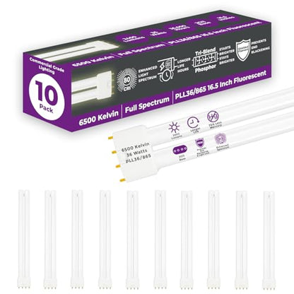PLL36 865 36W 16.5" Twin Tube Compact Fluorescent Light Bulb 4 (10 Count)