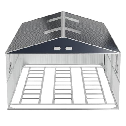 13x20x8.3' Metal Garage Shed with Base Floor Kit