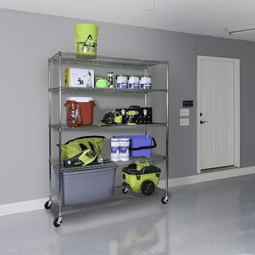 UltraDurable Heavy Duty NSF Solid Steel Wire Rack Storage Unit Wheels