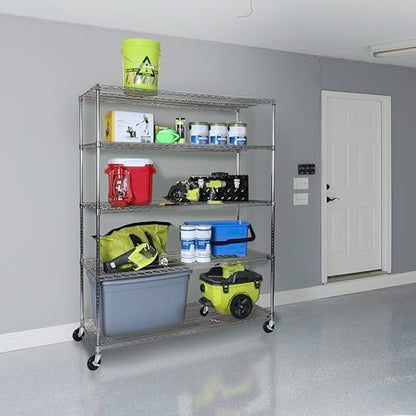 UltraDurable Heavy Duty NSF Solid Steel Wire Rack Storage Unit Wheels