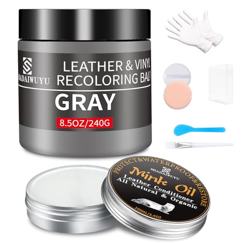 8.5oz Leather Recoloring Balm with 100ml Mink Oil