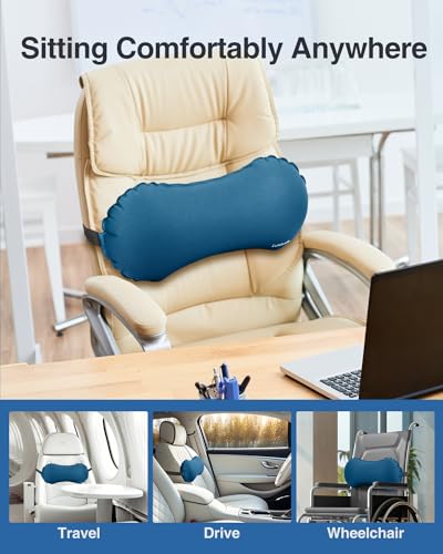Inflatable Lumbar Pillow for Airplane Travel