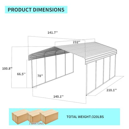12x20 FT Metal Carport