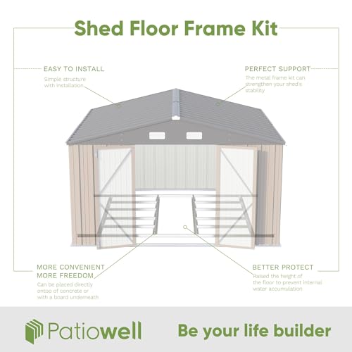 10x10 FT Outdoor Storage Shed with Floor Frame