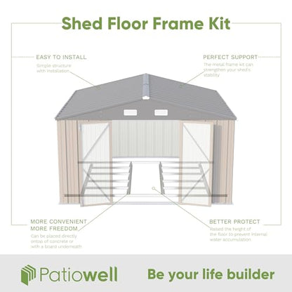 10x10 FT Outdoor Storage Shed with Floor Frame