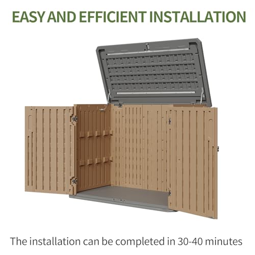 Outdoor Storage Cabinet 35 Cu.Ft Outdoor Trash Can Storage Shed